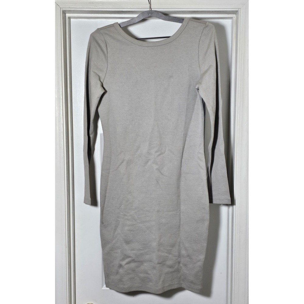NEW‎ James Perse Textured Scoop Back Body Con  Shift Dress Sz 4 XL Shadow Grey